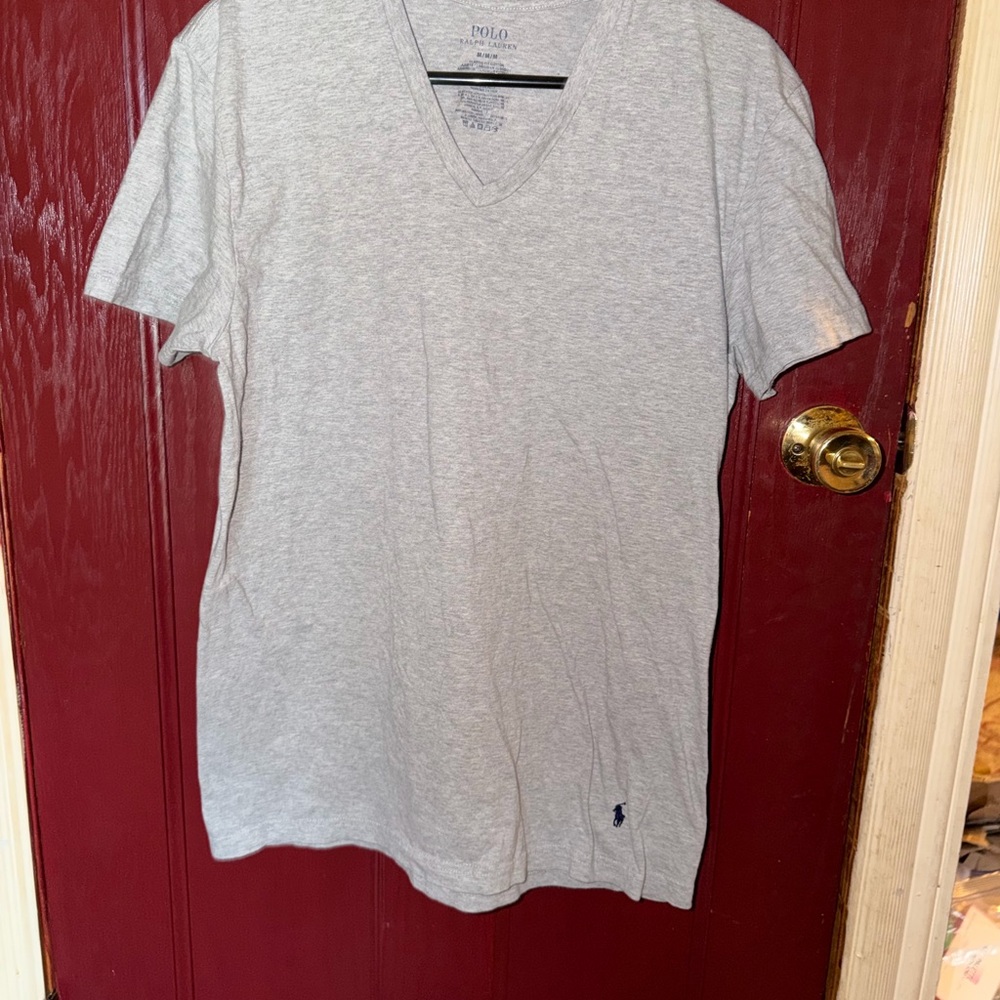 Polo by Ralph Lauren Women’s Gray V-Neck T-Shirt